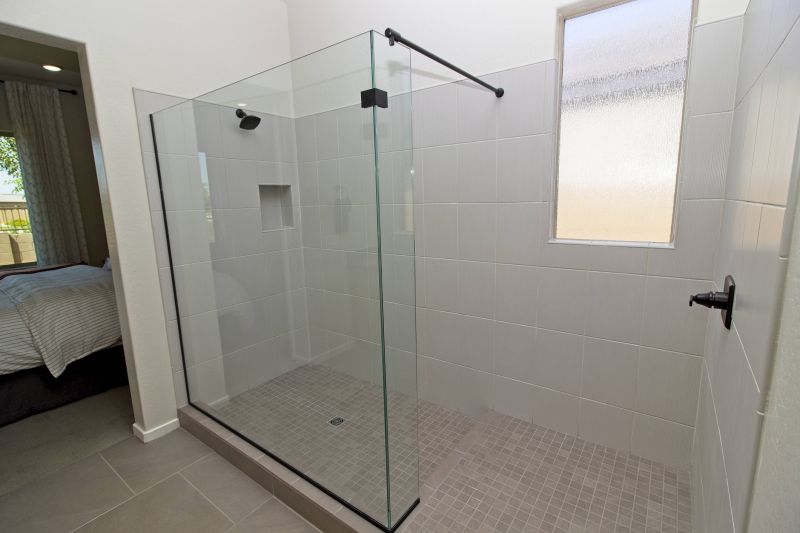 Open Shower with Glass Walls